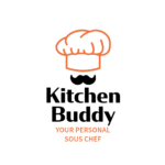 a logo with a cartoonish chef hat with the words "Kitchen Buddy: Your Personal Sous Chef"